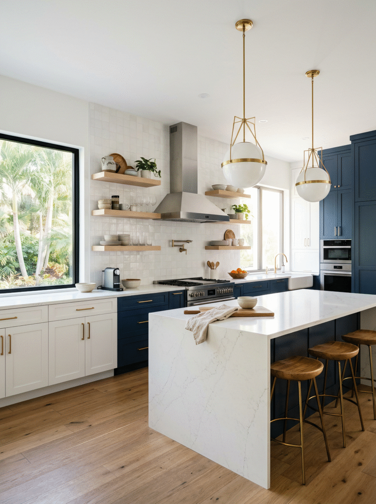 kitchen remodeling in Orlando Florida with custom island and cabinetry